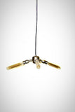 Simply Modern Bare Bulb Triple Light Polished Nickel Pendan /Chandelier - Junkyard Lighting