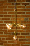 5 Light  All Brass Downtown Chandelier - Junkyard Lighting