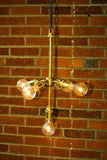 5 Light  All Brass Downtown Chandelier - Junkyard Lighting
