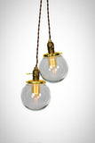 Simply Modern Vintage Style Double Globe Chandelier / Pendant Light (options) - Junkyard Lighting