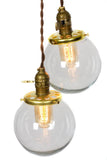 Simply Modern Vintage Style Double Globe Chandelier / Pendant Light (options) - Junkyard Lighting