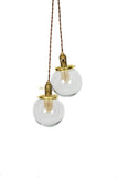 Simply Modern Vintage Style Double Globe Chandelier / Pendant Light (options) - Junkyard Lighting