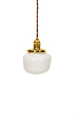 Vintage Modern Mini Brass Schoolhouse Pendant Light - Junkyard Lighting