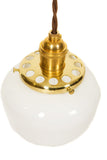Vintage Modern Mini Brass Schoolhouse Pendant Light - Junkyard Lighting