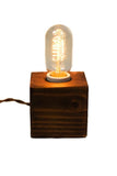 The Minimalist Edison Bare Bulb Edison Table Accent Lamp ( Dark Brown ) - Junkyard Lighting