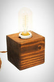 The Minimalist Edison Bare Bulb Edison Table Accent Lamp ( Dark Brown ) - Junkyard Lighting