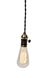 Simply Modern Bare Bulb Polished Nickel Socket Pendant Light - Junkyard Lighting