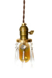 Simply Modern & Vintage Farmhouse Mini Crystal Shade Shabby Chic Pendant Light - Junkyard Lighting