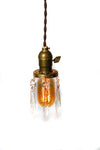 Simply Modern & Vintage Farmhouse Mini Crystal Shade Shabby Chic Pendant Light - Junkyard Lighting