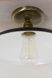 Industrial Black 12" Porcelain Enamel Shade Edison Flush Mount Light (options) - Junkyard Lighting