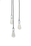 Modern Industrial Porcelain Socket Three Light Chandelier - Junkyard Lighting
