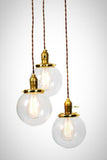 Simply Modern 3 Globe Vintage Light Chandelier - Customize - Junkyard Lighting