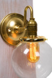 Simply Vintage and Modern Clear or White Globe Brass Arm Wall Sconce - Junkyard Lighting