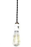 Simply Modern bare bulb 1900's antique socket Pendant light in White - Junkyard Lighting