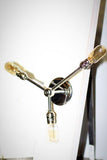 Modern Minimalist bare bulb edison 3 way offset arm Sconce / Flush Mount - Junkyard Lighting