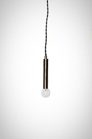 Modern Mini Cylinder Pendant -  Mid Century Minimalist Ceiling Light - Polished Nickel - Junkyard Lighting