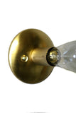 Brass Simply Modern Vintage Bare Bulb Sconce / Flush Mount Fixture - Junkyard Lighting