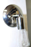 Pol. Nickel Simply Modern Bare Bulb Swivel Wall Sconce - Industrial Modern - Junkyard Lighting