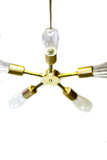 5 Arm Simply Modern Vintage All Brass Sun Burst Chandelier - Junkyard Lighting