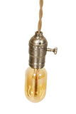 Vintage Industrial - Economy Silver Minimalist Bare Bulb Pendant Light - Junkyard Lighting