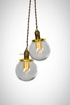 Simply Modern Vintage Style Double Globe Chandelier / Pendant Light (options) - Junkyard Lighting