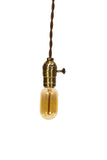 Vintage Industrial - Economy Antique Brass Minimalist Bare Bulb Pendant - Junkyard Lighting