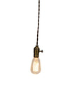 Vintage Industrial - Economy Antique Brass Minimalist Bare Bulb Pendant - Junkyard Lighting