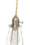 Vintage Industrial Caged - Silver Minimalist Bare Bulb Pendant Light - Junkyard Lighting