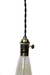 Simply Modern Bare Bulb Polished Nickel Socket Pendant Light - Junkyard Lighting