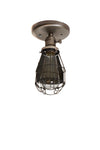 Minimalist Brushed Silver Cage Fixture light - Ceiling Mount / Wall Sconce - Junkyard Lighting