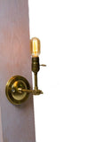 Adjustable Straight Arm Bare Bulb Vintage Style Paddle Key Sconce - Junkyard Lighting