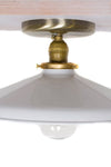 Industrial Gloss White 12" Porcelain Enamel Shade Edison Flush Mount Light - Junkyard Lighting