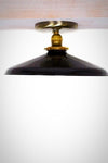 Industrial Black 12" Porcelain Enamel Shade Edison Flush Mount Light (options) - Junkyard Lighting