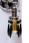 Bare Bulb Black Crystal Edison Adjustable Wall Sconce Pol. Nickel - Junkyard Lighting