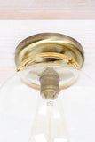 Flush Mount Brass 8" Glass Globe Vintage Modern Edison Light - Junkyard Lighting
