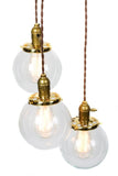 Simply Modern 3 Globe Vintage Light Chandelier - Customize - Junkyard Lighting