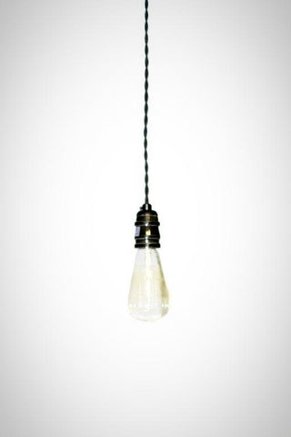 Simply Modern bare bulb 1900's antique socket Pendant light in Black - Junkyard Lighting