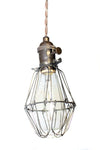 Simply Modern bare bulb caged edison pendant light in oil rubbed bronze - Junkyard Lighting