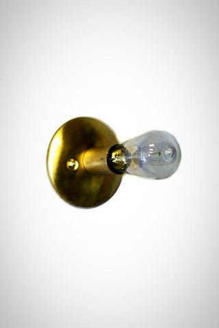 Brass Simply Modern Vintage Bare Bulb Sconce / Flush Mount Fixture - Junkyard Lighting