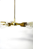 5 Arm Simply Modern Vintage All Brass Sun Burst Chandelier - Junkyard Lighting