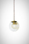 Mid Century Modern 8" Glass Globe Brass Vintage Style Pendant Light - Junkyard Lighting